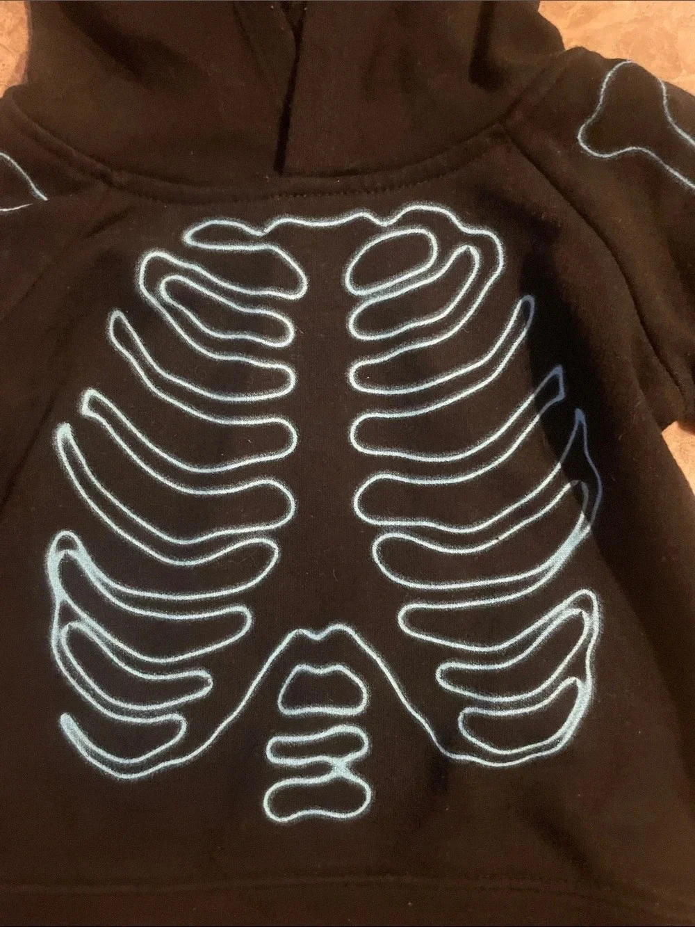 Halloween Old Navy Kids Skeleton bones Graphic Hoodie Black & Blue Baby 12-18M